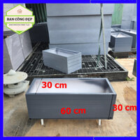 Chậu composite chữ nhật 60x30x30 nẹp viền trồng cây ban công chung cư, vườn độ bền 10 năm