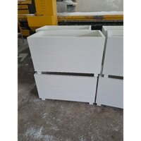 chậu composite kẻ chỉ màu trắng 60x30x30