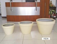 Chậu Composite Tron KGC-112A - H41 x D53 cm - Màu Trắng