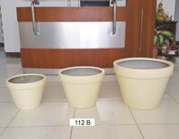 Chậu Composite Tron KGC-112B - H33 x D44 cm - Màu Trắng
