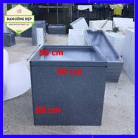 Chậu composite vuông 50x50x50, chậu nhựa composite trồng cây ăn quả, cây to trang trí ban công, sân vườn