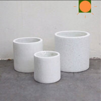Chậu Đá Mài Trụ Tròn Xi Măng 40Cm Trồng Cây Nuôi Cá