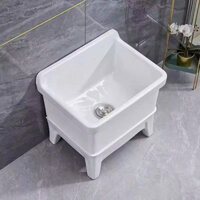 Chậu đa năng bằng sứ, chậu giặt, chậu nôn, chậu giặt chổi lau nhà Miken SB-850-1