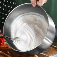 Chậu đánh trứng CUXIN, Bát đánh trứng bằng thép không gỉ chống gỉ, Hộ gia đình dung tích lớn có nắp Lard có thể bột