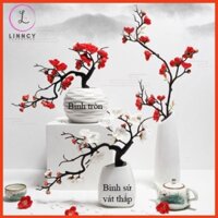 Chậu đào bonsai nhân tạo trang trí nhà cửa, cửa hàng, văn phòng