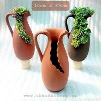 Chậu đất nung, Chậu sen đá - Bình sữa xẻ 1029, miệng chậu 10cm, chiều cao 29cm