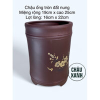 chậu đất nung trồng cây hình tròn cao, có 2 kích thước