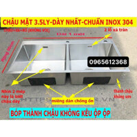 (CHẬU DÀY NHẤT 3.5LY) Chậu Rửa Chén Bát 100% INOX 304 N4 10050 NA.GRAND Mặt 3.5ly, chậu không sơn và Xả Chậu và Rổ