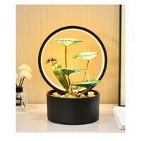 Chậu đen đèn LED hoa lá nước chảy lá tuần hoàn may mắn, bánh xe nước phong thủy may mắn -  màu sắc