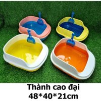 Chậu đi vệ sinh chó mèo lớn , Hộp đựng cát thành cao cho mèo ( Tặng kèm xẻng xúc cát ) (mappetshop)