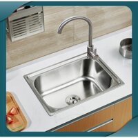 Chậu đơn 1 hố 40x50 inox, chậu rửa bát nhỏ gọn, tiện lợi dùng cho phòng trọ, không gian bếp nhỏ