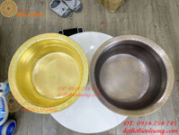 Chậu Đồng Gò Tay Đường Kính 40cm, Cao 15cm