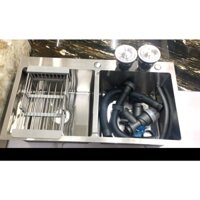 [CHẬU ĐÚC] Chậu Rửa Chén Bát 2 HỘC ĐỀU INOX SUS 304 - 8245