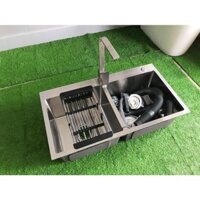 [CHẬU ĐÚC} Chậu Rửa Chén Bát INOX SUS 304 N5 8245 NA.GRAND và xả chậu