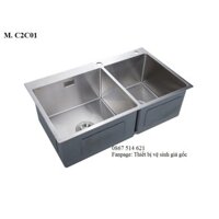 Chậu đúc nguyên khối, chậu rửa bát 2 hố cân 304