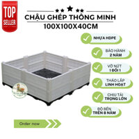 Chậu ghép thông minh/ Chậu trồng rau/ Chậu trồng cây nhựa HDPE kích thước 1mx1m cao 40cm 2 mầu