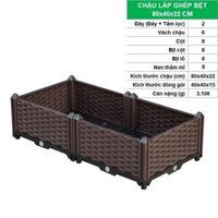 Chậu ghép trồng cây thông minh, chậu nhựa trồng hoa dài 80cm rộng 40cm cao 22cm