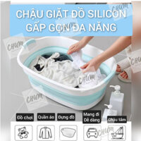 Chậu giặt quần áo silicon gấp gọn E10 E11 MÀU XANH HOT HIT