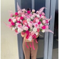 Chậu Gỗ Hoa Sáp Thơm Chúc Mừng tặng 8/3, 20/10, 20/11 trang trí decor nhà, phòng khách thơm lâu