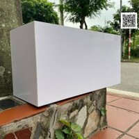 Chậu gỗ nhựa trồng cây ngoài trời composite, chậu nuôi cá mẫu trắng trơn, sang trọng hiện đại