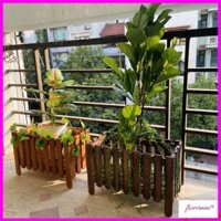 Chậu gỗ trồng cây hình chữ nhật 60cm thiết kế nan sọc, chậu hoa cây cảnh ban công, decor nội thất độc đáo CG-01