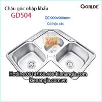 Chậu góc có hộc rác 90x90 x23cm Gorlde-GD504