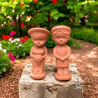 Chậu Gốm Đất Nung Hình Cô Dâu Chú Rễ Bride And Groom – Decor văn phòng