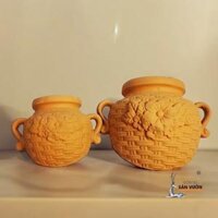 Chậu Gốm Đất Nung Kiểu BÌNH HOA DÁN TƯỜNG ( 10x14cm Và 14x18cm) – Decor văn phòng