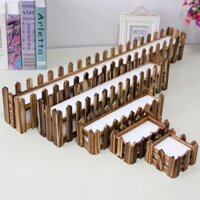 Chậu hàng rào gỗ Nâu kèm xốp cắm hoa giả ship HOẢ TỐC HCM 10cm 20cm 30cm 40cm 50cm 80cm