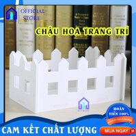 Chậu hàng rào màu trắng trang trí hoặc trồng cây ngoài ban công, trong nhà