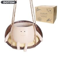 Chậu hoa, Chậu trồng cây treo mặt xoay, Chậu trồng mặt cười bằng nhựa, Chậu trồng cây ghế xoay treo, Chậu lắc lư ngồi độc đáo cho ngoài trời trong nhà