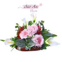 Chậu hoa giả để bàn, hoa lụa trang trí bàn thờ