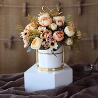 Chậu hoa giả để bàn trang trí - Bình hoa giả trang trí phòng khách, chậu hoa decor