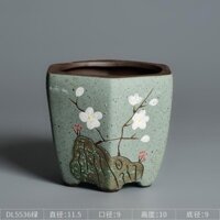 Chậu Hoa Gốm Bướm Mới Phong Lan Chlorophytum Phong Cách Trung Hoa Phòng Khách Cát Tím Retro Sáng Tạo Chậu Lan / Cát Tím