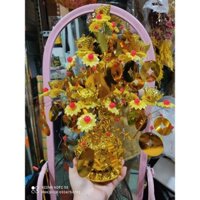 Chậu hoa hướng dương 40cm cành vàng lá ngọc Kim tiền phk shop
