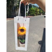 Chậu hoa hướng dương kẽm nhung để bàn