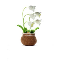 [Chậu hoa len] Chậu hoa linh lan chất liệu len milk cotton