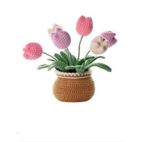 [Chậu hoa len] Chậu hoa tulip chất liệu len milk cotton