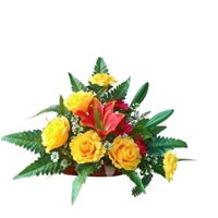 Chậu hoa lụa, hoa giả để bàn thờ trang trí nhà ở