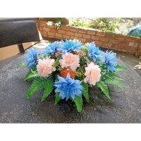 Chậu hoa nhựa xoè để bàn trang trí nhà cửa dáng oval