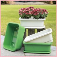 Chậu Hoa Phong Cách Mới Ban Công Trồng Rau Nồi Dày Vuông Nhựa Chậu Hoa Chống Nắng Lớn Bền Trồng Dụng Cụ Tiện Dụng Sân Thảm