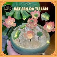 Chậu Hoa Sen Đá Tự Làm chậu cây giả Trang Trí Đèn Ngủ, Decor Bàn Học Góc Tu Tập ban thờ ban thần tài quà tặng phong thủy
