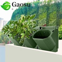 Chậu hoa treo tường cây GAOSU, Chậu trồng tường đứng treo 3 trong 1, Hộp đựng nhựa kết hợp nhiều lớp bằng nhựa ba chiều Giá đỡ cây treo tường ngoài trời