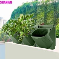 Chậu hoa treo tường cây SHANHAI, Chậu trồng tường dọc bằng nhựa ba chiều, Tách nước và đất kết hợp nhiều lớp Giá đỡ cây treo tường