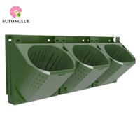 Chậu hoa treo tường cây SUTONGXUE, Chậu trồng tường đứng treo 3 trong 1, Trang trí tách nước và đất bằng nhựa Kết hợp nhiều lớp Giá đỡ cây treo tường ngoài trời
