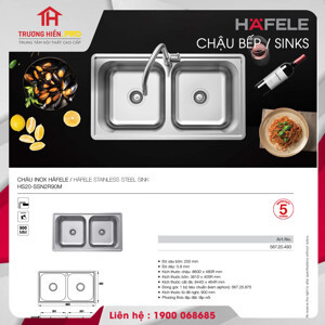 Chậu inox Häfele HS20-SSN2R90M
