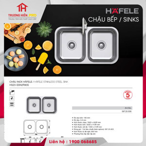 Chậu inox Häfele HS20-SSN2R90S