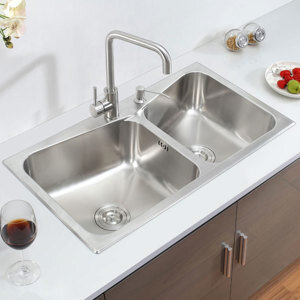 Chậu Inox SUS304 2 hố chéo Eurolife EL-C8245