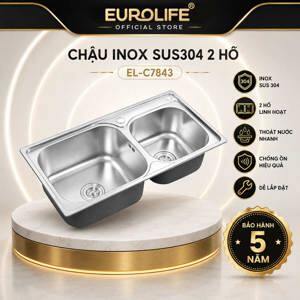 Chậu Inox SUS304 2 hố Eurolife EL-C7843