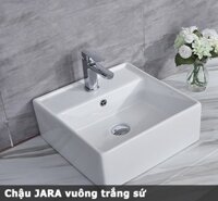 Chậu JARA vuông trắng sứ